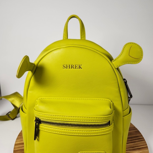 Loungefly Shrek Mini Backpack Lime Green Ogre Ears DreamWorks Vegan Leather - Picture 9 of 9